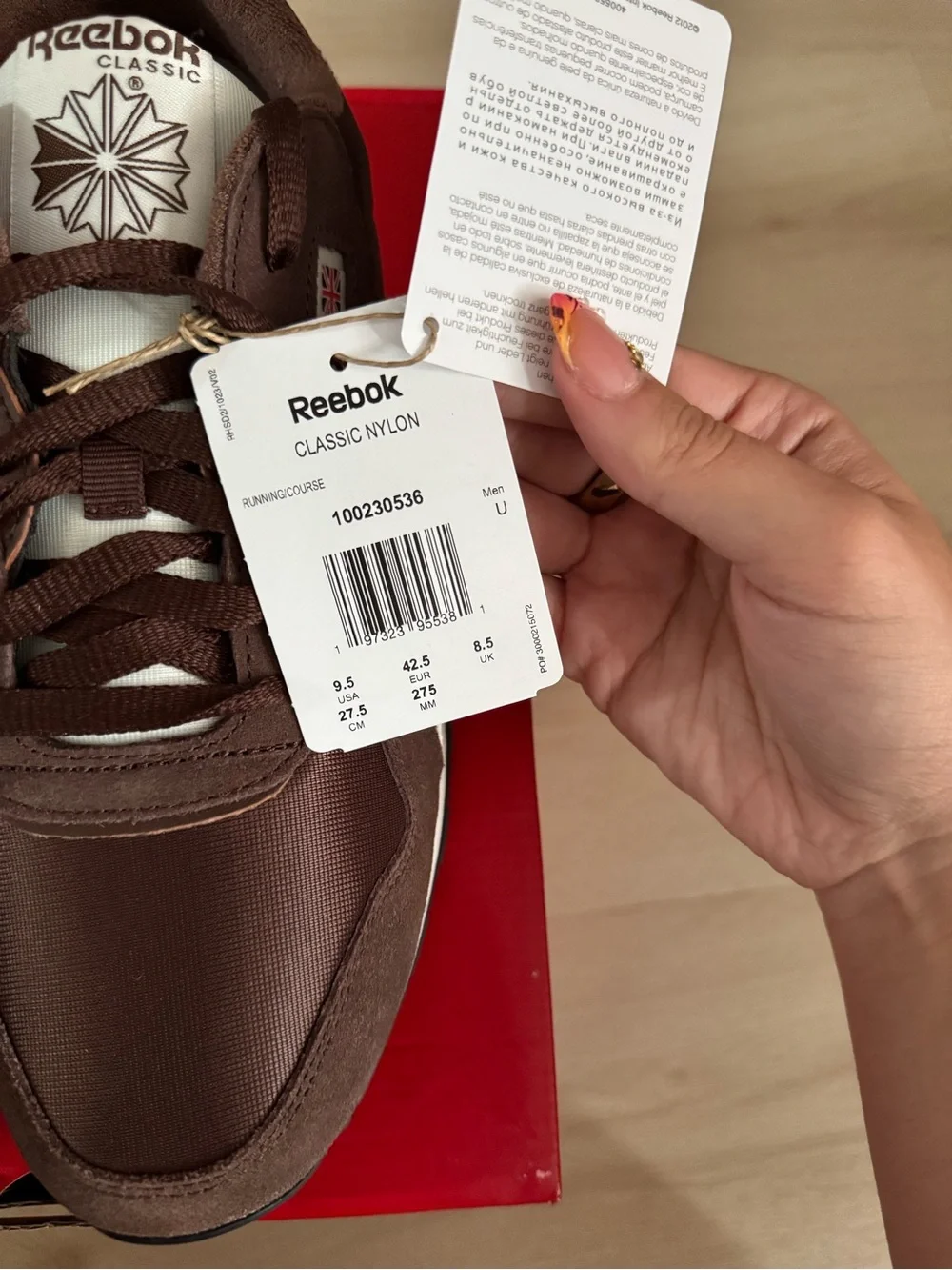 Reebok Classic Brown and White Nylon Sneaker - Picture 3 of 8